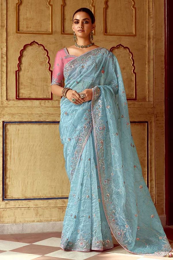 Picture of Breathtaking Pure Silk Designer Saree for Wedding, Engagement, and Reception