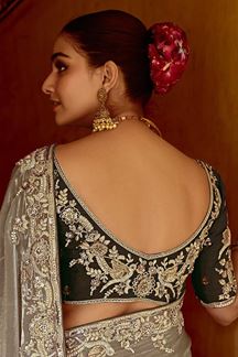 Picture of Captivating Pure Silk Designer Saree for Engagement and Reception
