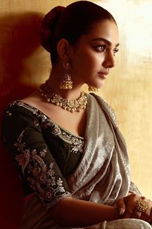 Picture of Captivating Pure Silk Designer Saree for Engagement and Reception