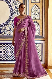 Picture of Smashing Pure Silk Designer Saree for Wedding, Engagement, and Reception
