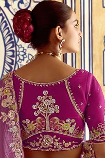 Picture of Smashing Pure Silk Designer Saree for Wedding, Engagement, and Reception