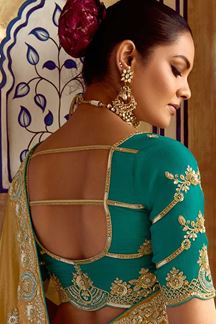 Picture of Bollywood Pure Silk Designer Saree for Wedding, Engagement, Reception, Sangeet, and Parties
