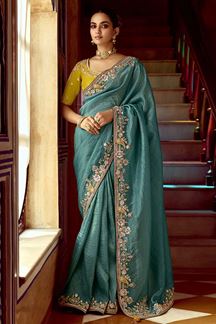 Picture of Mesmerizing Pure Silk Designer Saree for Wedding, Engagement, Reception, Sangeet, and Parties