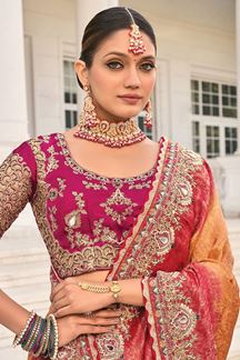 Picture of Outstanding Crepe Jacquard Designer Saree for Engagement, Wedding, Reception, Festivals, Sangeet, and Parties