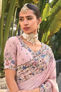Picture of Fascinating Pure Banarasi Silk Designer Saree for Engagement, Reception, Festivals, Sangeet, and Parties
