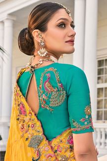 Picture of Bollywood Pure Crepe Designer Saree for Haldi, Reception, Festivals, Sangeet, and Parties