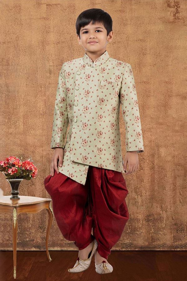 Picture of Impressive Jacquard Silk Designer Kid’s Wear for Party, Festivals, Engagement, Wedding, and Reception
