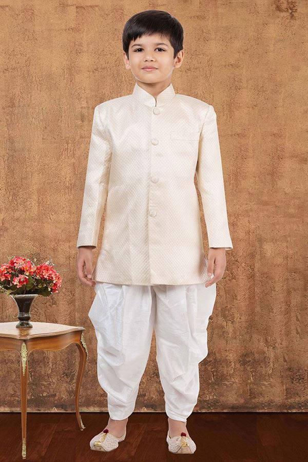 Picture of Magnificent Jacquard Silk Designer Kid’s Wear for Party, Festivals, Engagement, and Reception