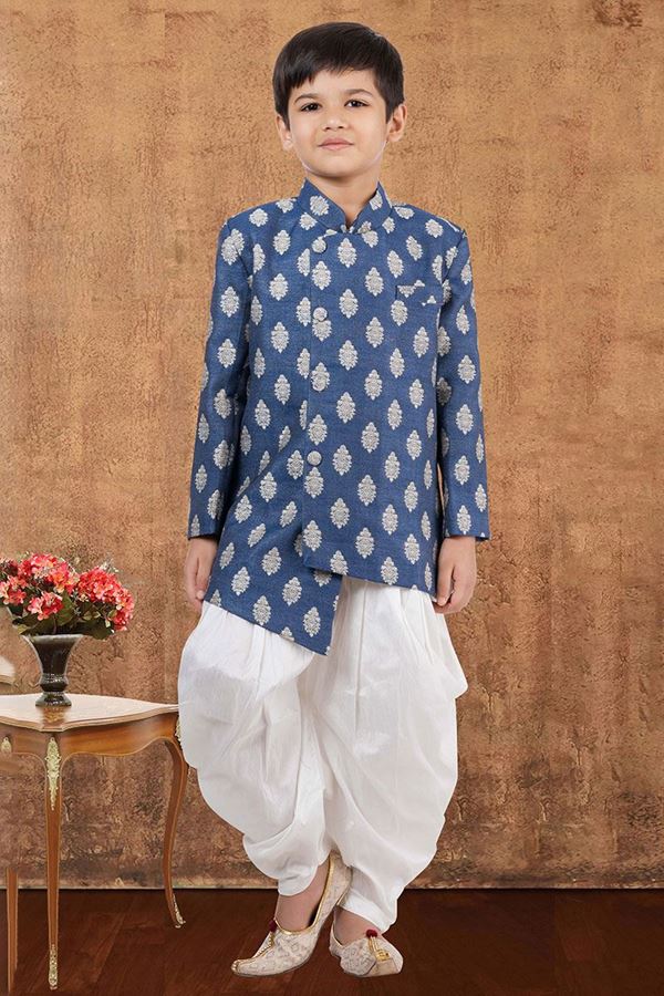 Picture of Fashionable Jacquard Silk Designer Kid’s Wear for Party, Festivals, Engagement, Wedding, and Reception