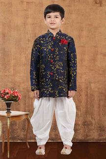 Picture of Charismatic Jacquard Silk Designer Kid’s Wear for Party, Festivals, Engagement, Wedding, and Reception