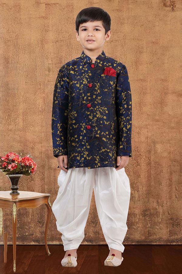 Picture of Charismatic Jacquard Silk Designer Kid’s Wear for Party, Festivals, Engagement, Wedding, and Reception
