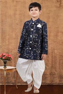 Picture of Aesthetic Jacquard Silk Designer Kid’s Wear for Party, Festivals, Engagement, Wedding, and Reception
