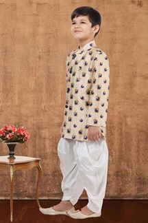 Picture of Attractive Jacquard Silk Designer Kid’s Wear for Party, Festivals, Engagement, and Reception