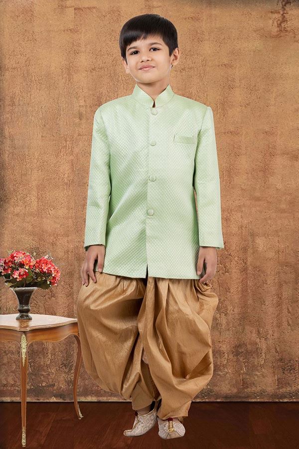 Picture of Dashing Jacquard Silk Designer Kid’s Wear for Party, Festivals, Engagement, and Reception