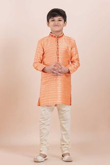 Picture of Exuberant Orange Designer Ethnic Wear for Boys – Perfect for Engagements, Festivals, Sangeet, and Parties
