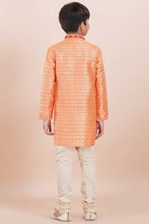 Picture of Exuberant Orange Designer Ethnic Wear for Boys – Perfect for Engagements, Festivals, Sangeet, and Parties