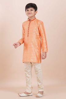 Picture of Exuberant Orange Designer Ethnic Wear for Boys – Perfect for Engagements, Festivals, Sangeet, and Parties