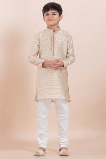 Picture of Classy Off-White Designer Ethnic Wear for Boys – Perfect for Engagements, Festivals, Sangeet, and Parties