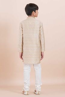 Picture of Classy Off-White Designer Ethnic Wear for Boys – Perfect for Engagements, Festivals, Sangeet, and Parties