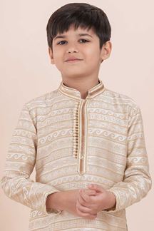Picture of Classy Off-White Designer Ethnic Wear for Boys – Perfect for Engagements, Festivals, Sangeet, and Parties