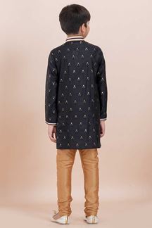 Picture of Charming Black Designer Ethnic Wear for Boys – Perfect for Reception, Sangeet, and Parties