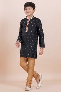 Picture of Charming Black Designer Ethnic Wear for Boys – Perfect for Reception, Sangeet, and Parties