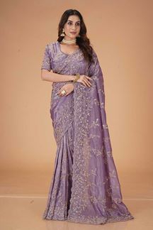 Picture of  Ethnic Crush Georgette Designer Saree for Engagement, Reception, Sangeet, and Parties