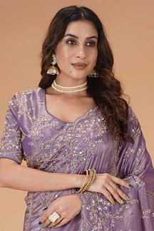 Picture of  Ethnic Crush Georgette Designer Saree for Engagement, Reception, Sangeet, and Parties