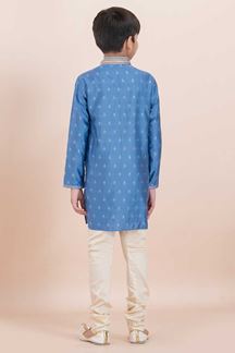 Picture of Magnificent Teal Blue Designer Ethnic Wear for Boys – Perfect for Engagement, Festivals, Sangeet, and Parties