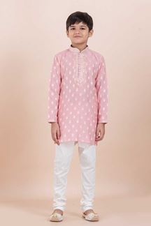 Picture of Fashionable Pink Designer Ethnic Wear for Boys – Perfect for Engagement, Festivals, Sangeet, and Parties