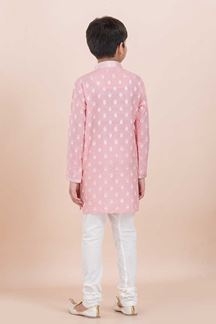 Picture of Fashionable Pink Designer Ethnic Wear for Boys – Perfect for Engagement, Festivals, Sangeet, and Parties