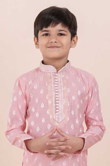 Picture of Fashionable Pink Designer Ethnic Wear for Boys – Perfect for Engagement, Festivals, Sangeet, and Parties