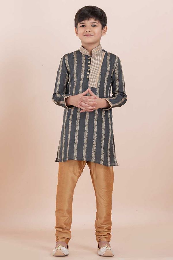 Picture of Spectacular Grey Designer Ethnic Wear for Boys – Perfect for Engagement, Festivals, Sangeet, and Parties