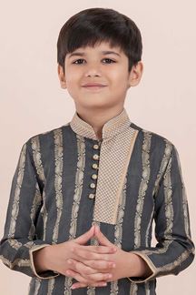 Picture of Spectacular Grey Designer Ethnic Wear for Boys – Perfect for Engagement, Festivals, Sangeet, and Parties