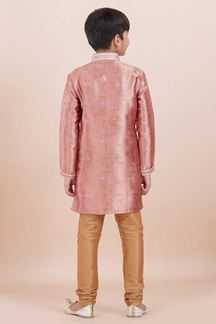 Picture of Charismatic Orange Designer Ethnic Wear for Boys – Perfect for Engagement, Festivals, Sangeet, and Parties