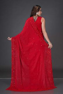 Picture of  Charismatic Chiffon Designer Saree for Festivals, Sangeet, and Parties