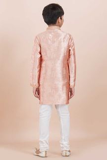 Picture of Aesthetic Orange Designer Ethnic Wear for Boys – Perfect for Engagement, Festivals, Sangeet, and Parties