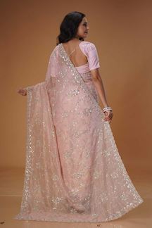Picture of  Smashing Tissue Organza Designer Saree for Festivals, Engagement, Reception, Sangeet, and Parties