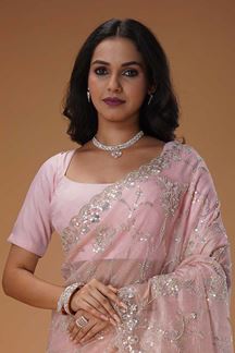 Picture of  Smashing Tissue Organza Designer Saree for Festivals, Engagement, Reception, Sangeet, and Parties