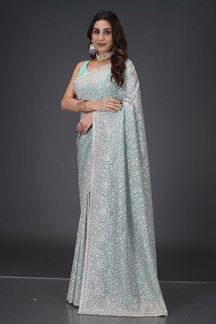 Picture of  Spectacular Chiffon Designer Saree for Festivals, Engagement, Reception, Sangeet, and Parties
