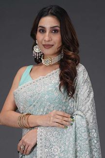 Picture of  Spectacular Chiffon Designer Saree for Festivals, Engagement, Reception, Sangeet, and Parties