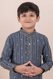 Picture of Dashing Grey Designer Ethnic Wear for Boys – Perfect for Engagement, Festivals, Sangeet, and Parties