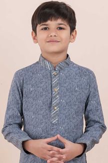 Picture of Fancy Grey Designer Ethnic Wear for Boys – Perfect for Engagement, Festivals, Sangeet, and Parties