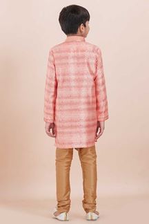 Picture of Amazing Orange Designer Ethnic Wear for Boys – Perfect for Engagement, Festivals, Sangeet, and Parties