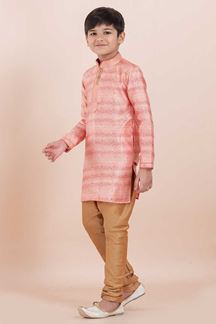 Picture of Amazing Orange Designer Ethnic Wear for Boys – Perfect for Engagement, Festivals, Sangeet, and Parties