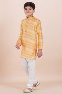 Picture of  Vibrant Yellow Designer Ethnic Wear for Boys – Perfect for Haldi, Engagement, Festivals, Sangeet, and Parties
