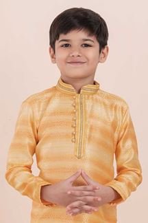 Picture of  Vibrant Yellow Designer Ethnic Wear for Boys – Perfect for Haldi, Engagement, Festivals, Sangeet, and Parties