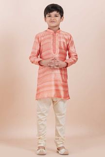 Picture of Royal Orange Designer Ethnic Wear for Boys – Perfect for Engagement, Festivals, Sangeet, and Parties