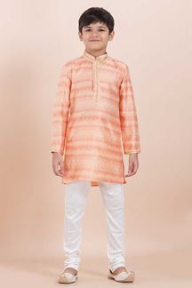 Picture of Splendid Orange Designer Ethnic Wear for Boys – Perfect for Engagement, Festivals, Sangeet, and Parties