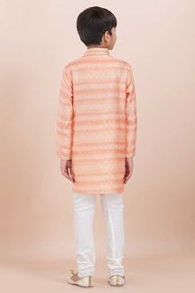 Picture of Splendid Orange Designer Ethnic Wear for Boys – Perfect for Engagement, Festivals, Sangeet, and Parties